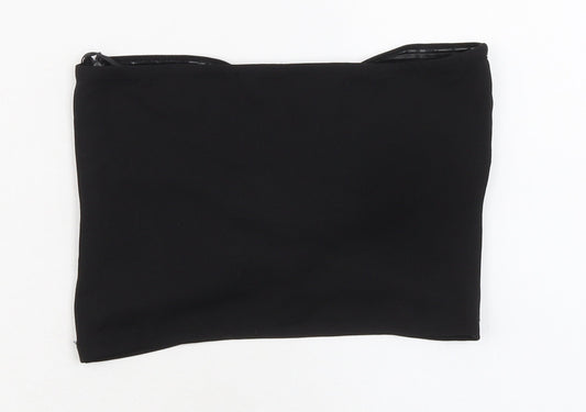 Womens UK Size XS Bershka Black Cropped Tank