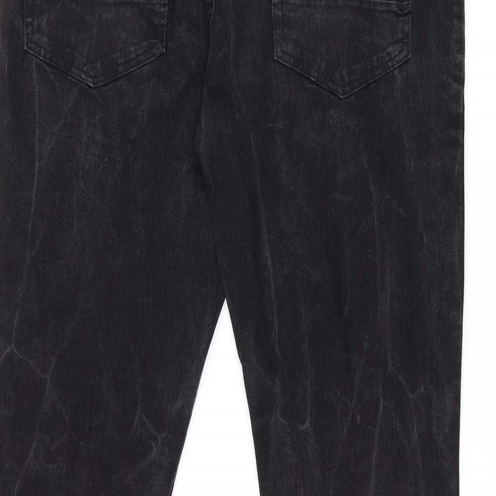 365 Denim Mens Black Cotton Straight Jeans Size 36 in L31 in Slim Zip