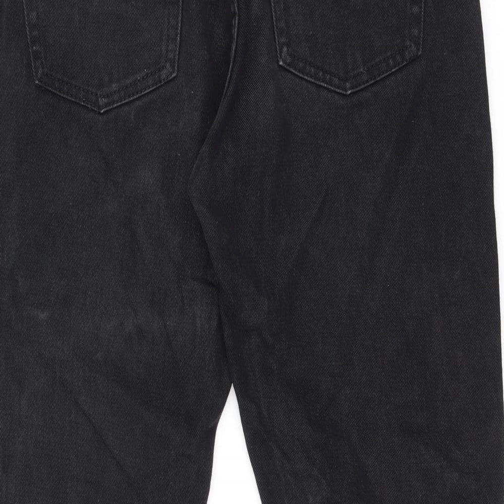 NEATO Womens Black Cotton Mom Jeans Size S L22 in Regular Zip