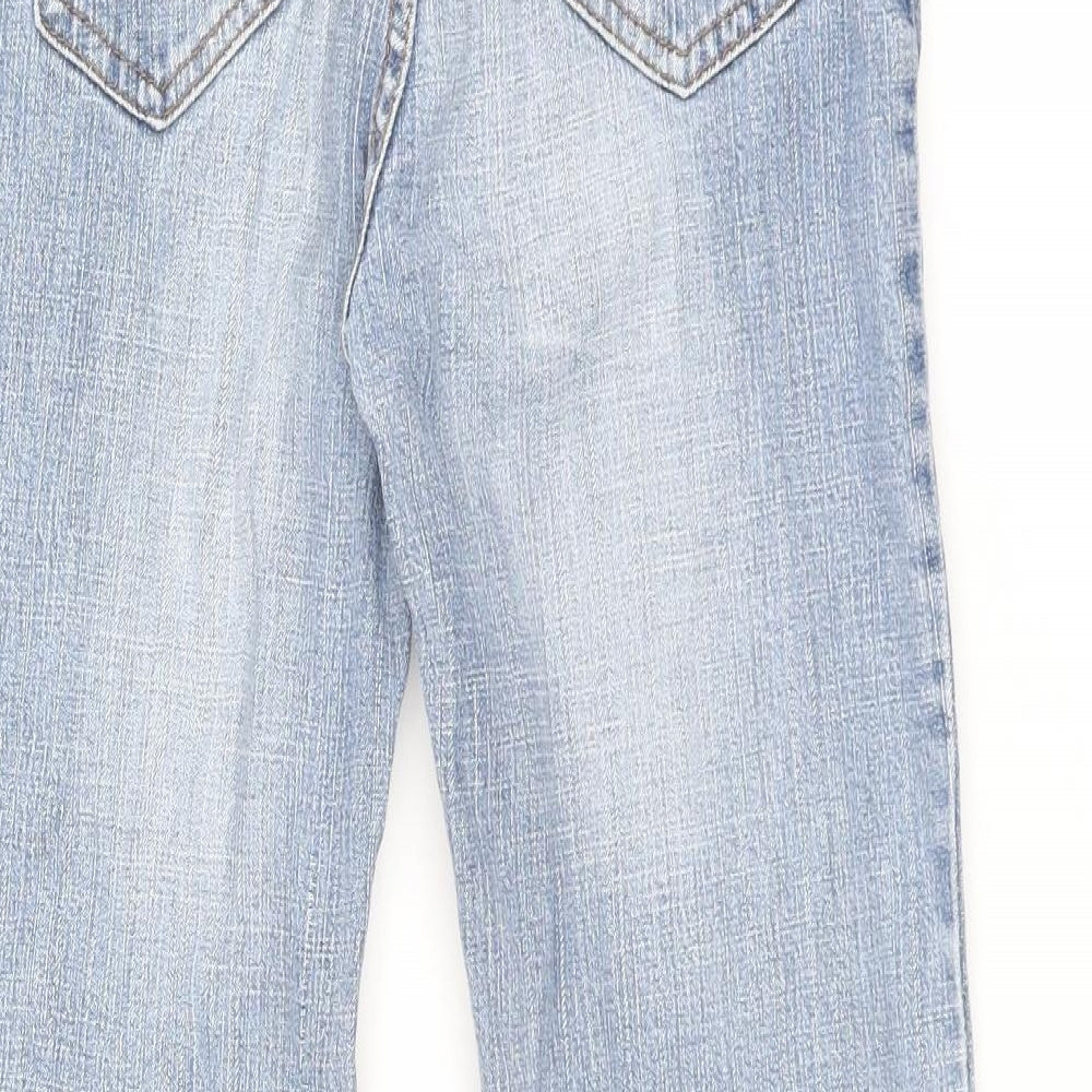 Denim & Co. Womens Blue Cotton Straight Jeans Size 12 L24.5 in Regular Zip