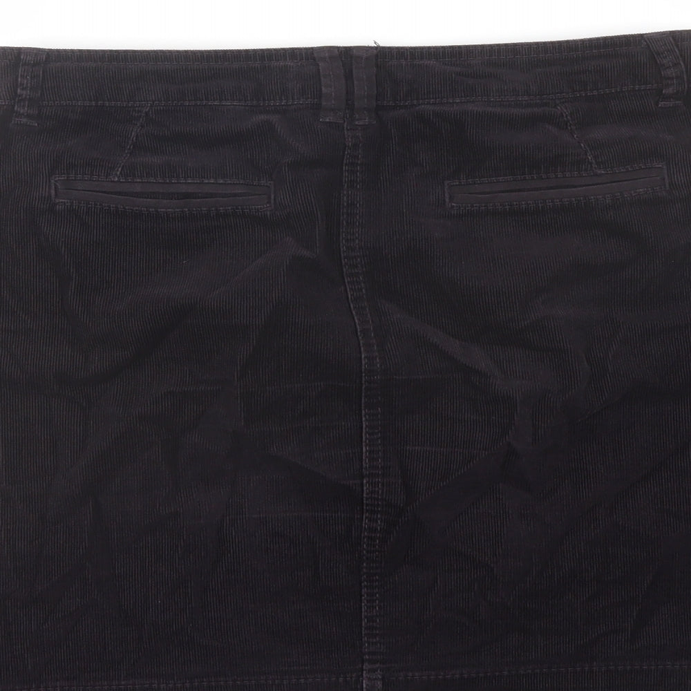 Indigo Womens Purple Cotton A-Line Skirt Size 10 Button