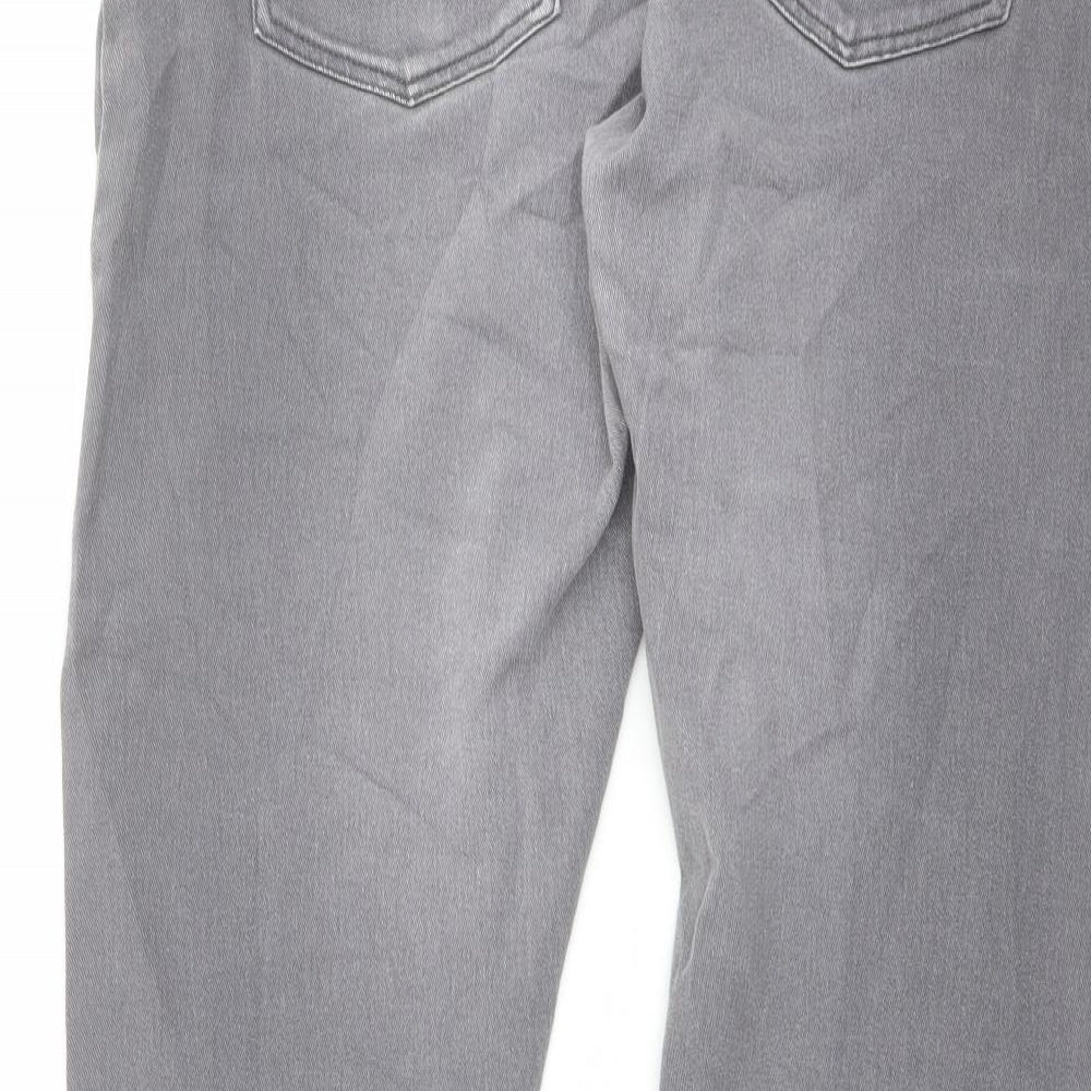Denim & Co. Mens Grey Cotton Straight Jeans Size 38 in L30 in Regular Button