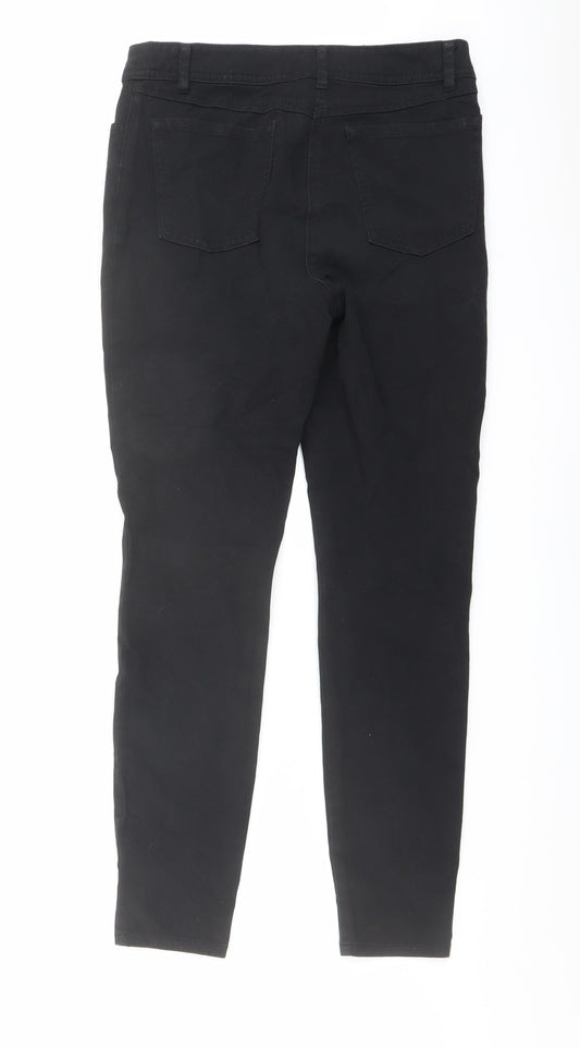 TU Womens Black Cotton Skinny Jeans Size 10 L27 in Regular Button