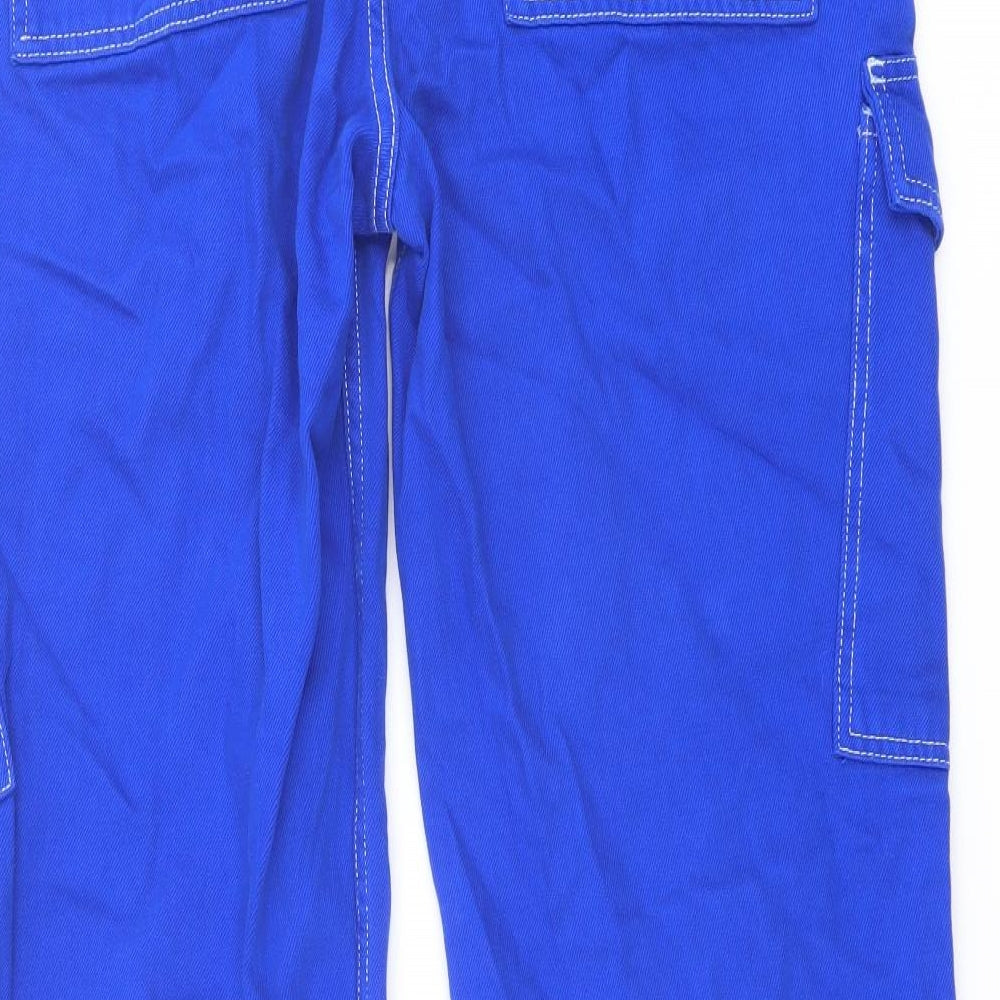 Denim & Co. Womens Blue Cotton Straight Jeans Size 12 L30 in Regular Button