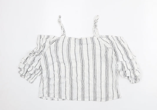 Womens UK Size 10 New Look White Basic Blouse