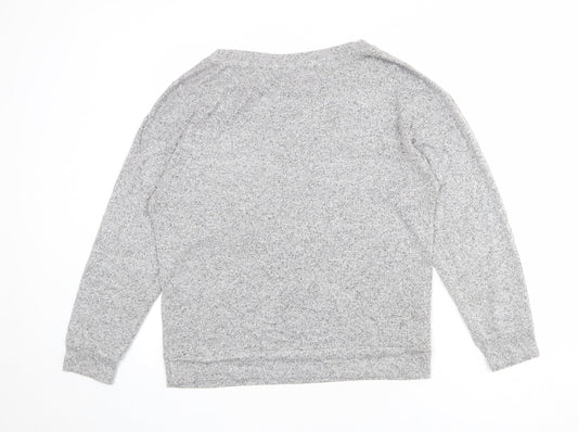 Golddigga Womens Grey Boat Neck Viscose Pullover Jumper Size 12