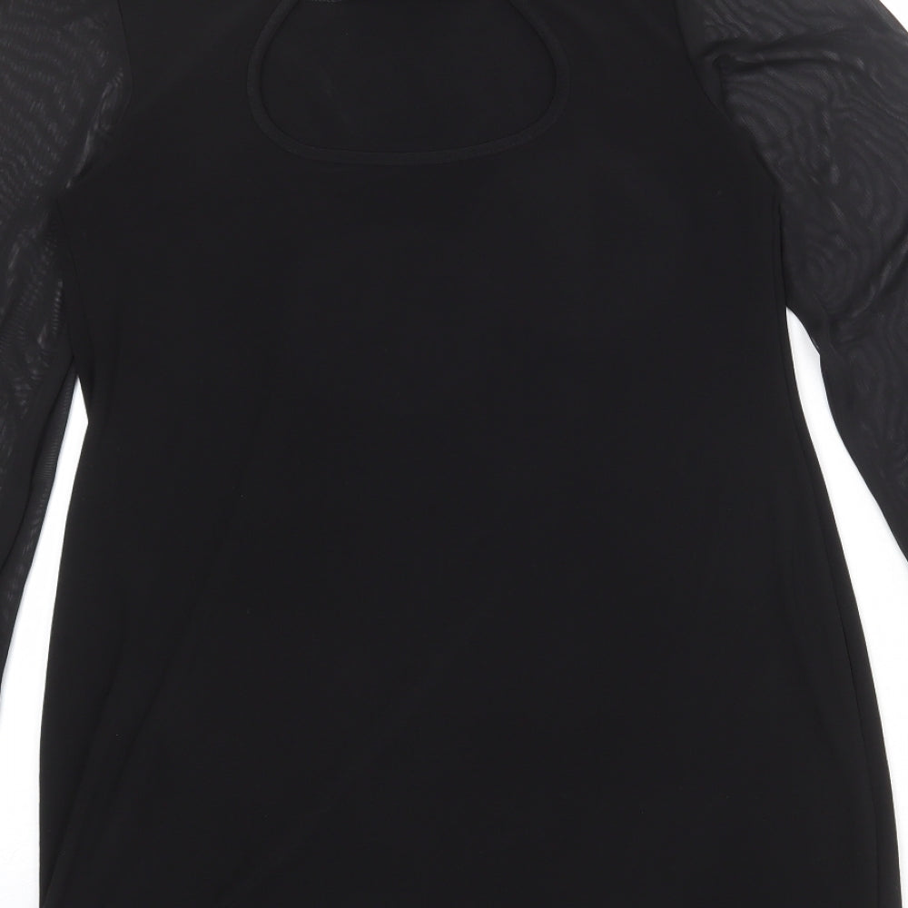 Billie & Blossom Womens Black Polyester A-Line Size 10 Boat Neck Pullover