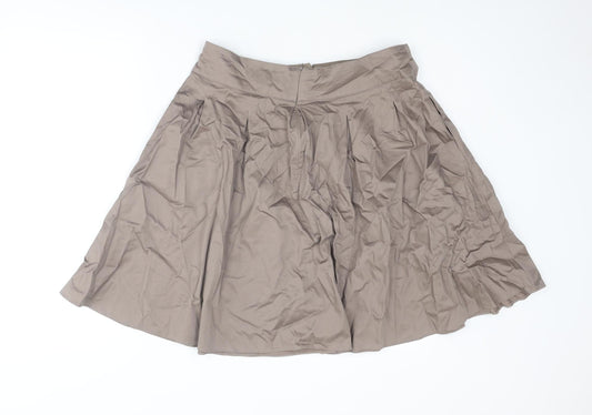 Dorothy Perkins Womens Brown Cotton Tulip Skirt Size 14 Zip
