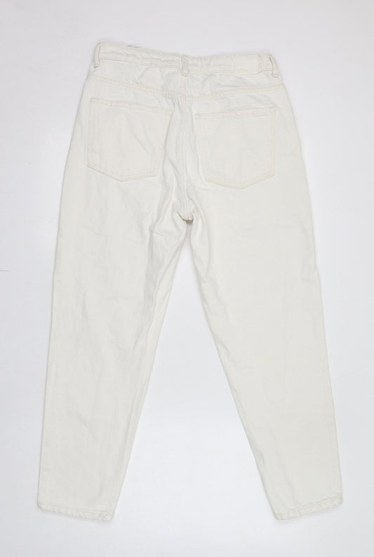 Bershka Womens White Cotton Skinny Jeans Size 10 L27 in Regular Zip