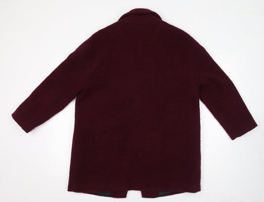 Mango Womens Red Overcoat Coat Size S Button