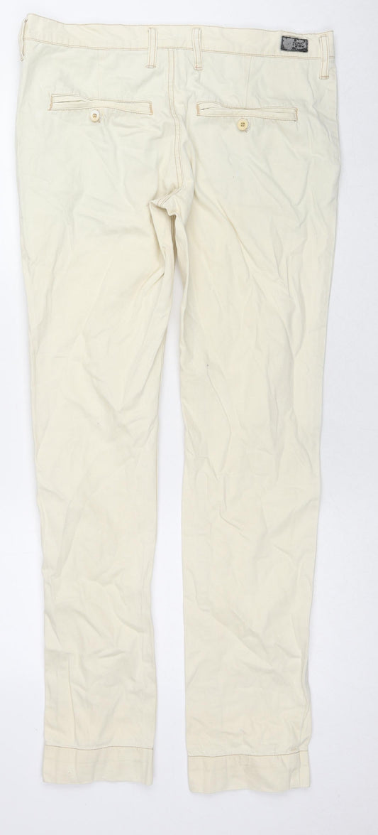 Cheap Monday Mens Ivory Cotton Straight Jeans Size 31 in L34 in Regular Zip