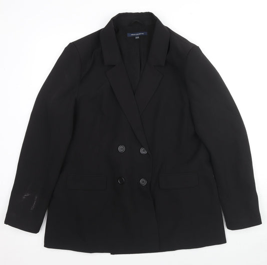 Additional front view of French Connection women’s black polyester jacket blazer, size UK 16