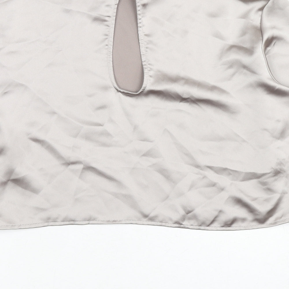 Womens UK Size XS H&M Beige Basic Blouse