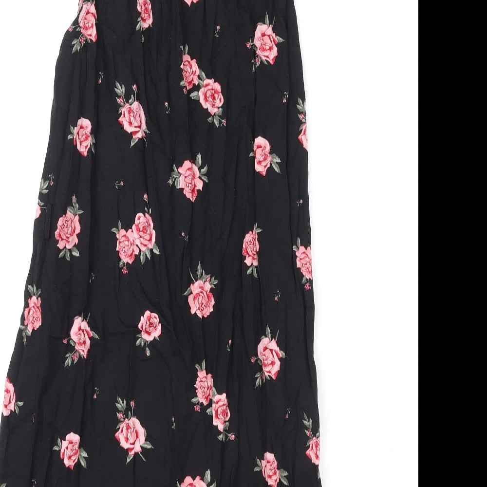 Divided by H&M Womens Multicoloured Floral Viscose Shirt Dress Size 10 Collared Button