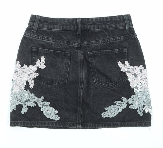 Womens UK Size 8 Topshop Mini Denim Skirt