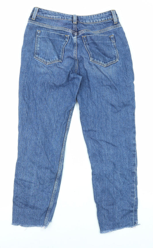 ASOS Womens Blue Cotton Straight Jeans Size 25 in L28 in Regular Zip