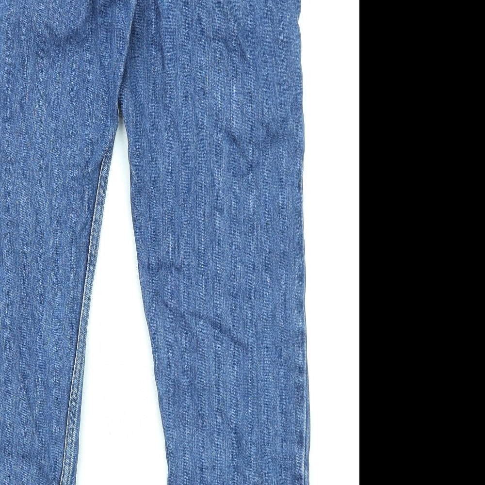 ASOS Womens Blue Cotton Straight Jeans Size 25 in L28 in Regular Zip