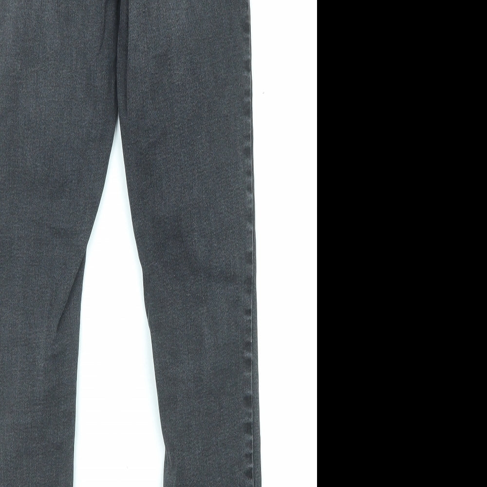 Brand and care label for Denim & Co. women’s grey cotton skinny jeans, size UK 6, 25-inch leg regular zip - waist 21-inch