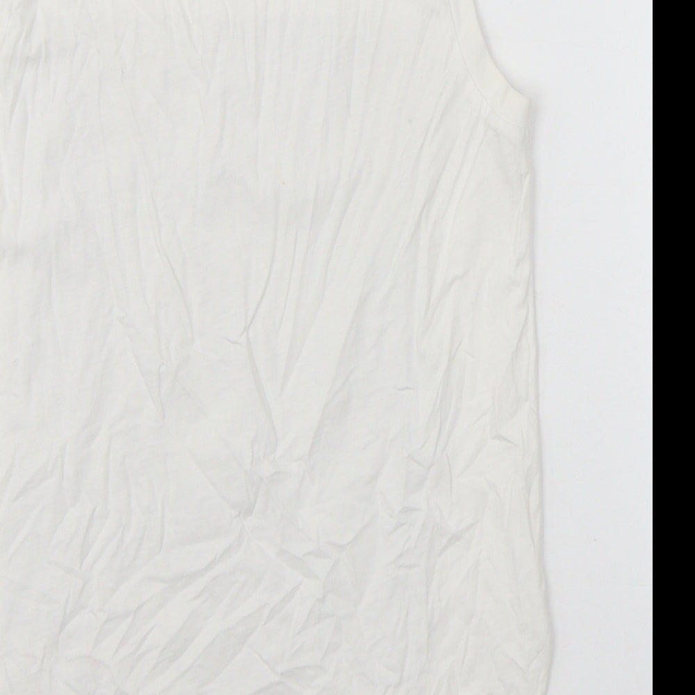 Womens UK Size S Zara White Basic Tank