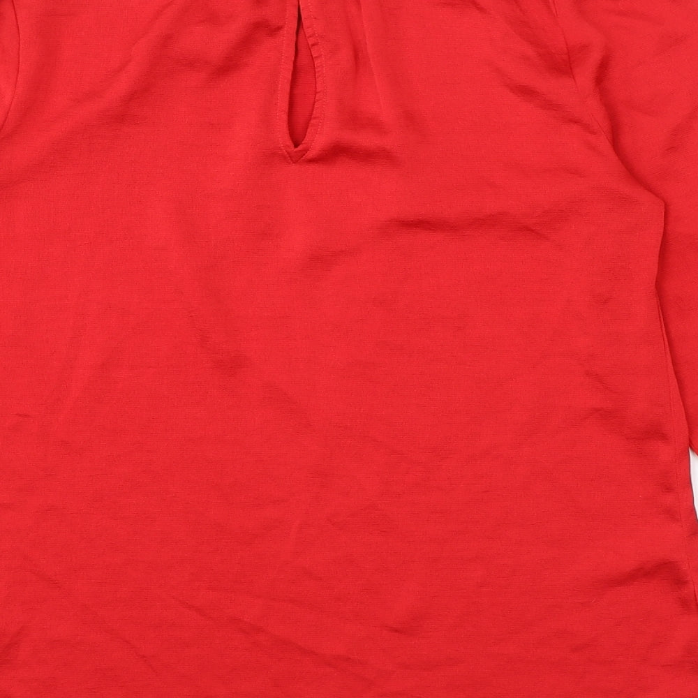 Womens UK Size 10 Per Una Red Basic Blouse