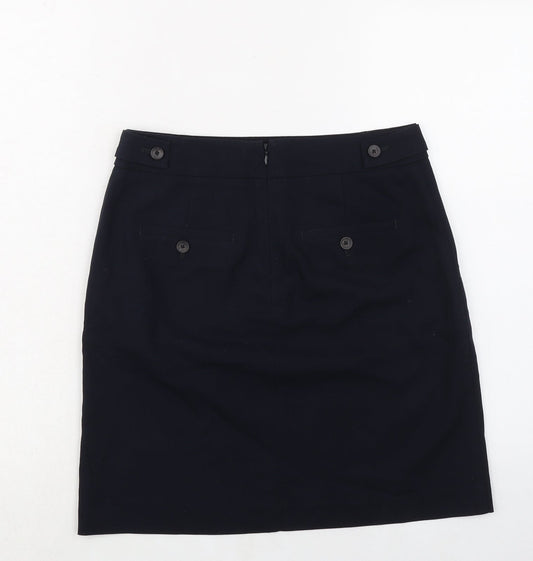 NEXT Womens Blue Polyester A-Line Skirt Size 10 Zip