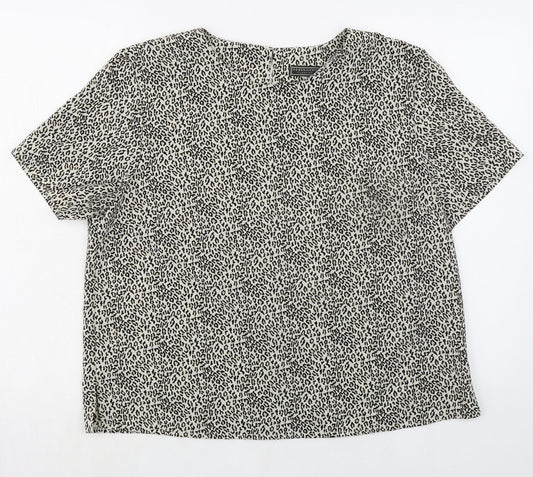 Womens UK Size 16 Debenhams Beige Basic T-Shirt
