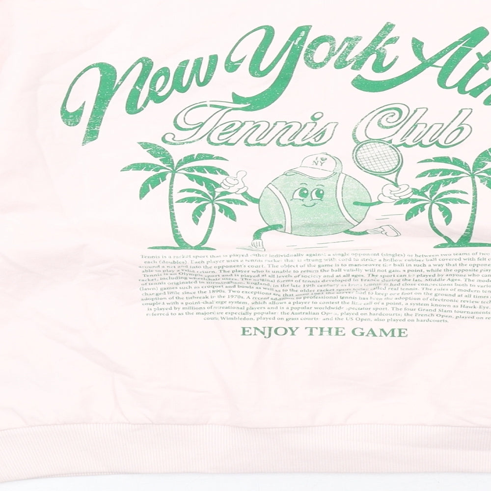 Marks and Spencer Girls Pink Cotton Pullover Sweatshirt Size 10-11 Years Pullover - New York Athletic