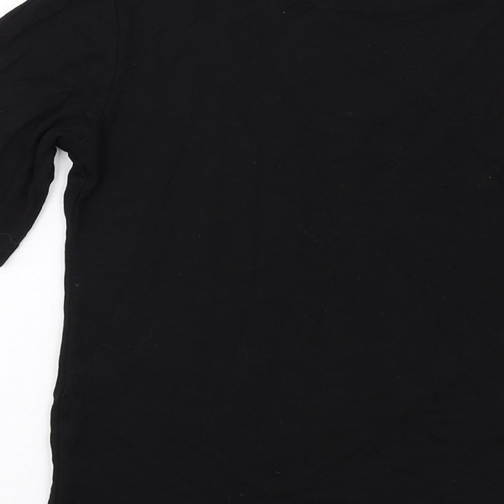 Womens UK Size 4 COLLUSION Black Basic T-Shirt