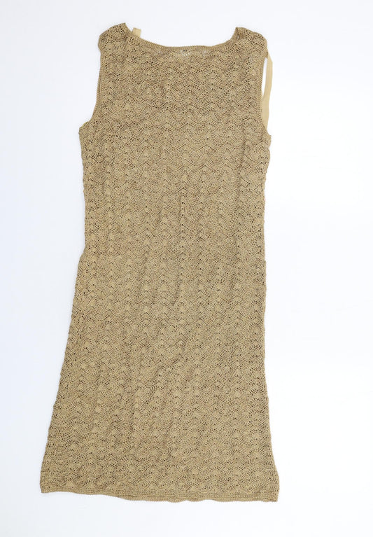 Principles Womens Beige Viscose A-Line Size L Round Neck Pullover