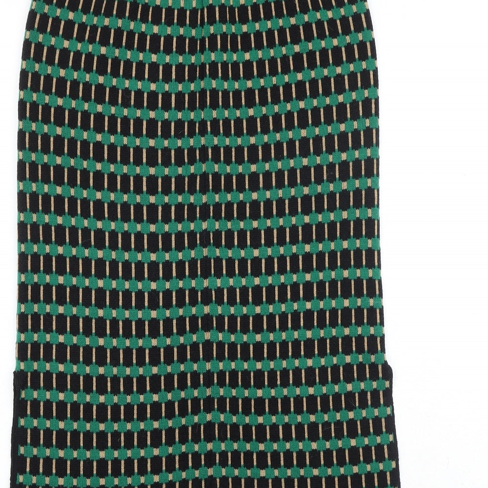 Minoj Womens Black Geometric Polyester A-Line Skirt Size 23 in
