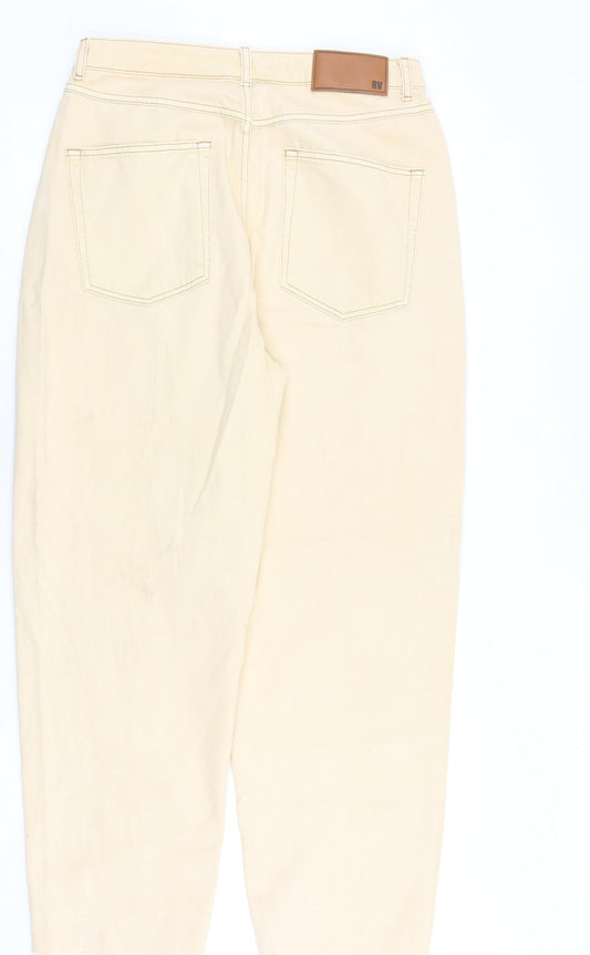 Reclaimed Vintage Womens Beige Cotton Mom Jeans Size 32 in L29 in Regular Zip