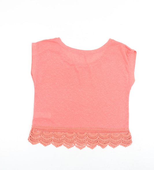 Womens UK Size 10 New Look Pink Basic T-Shirt