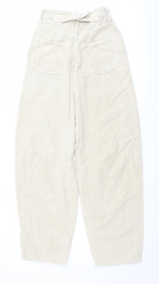 BDG Womens Beige Cotton Carrot Trousers Size 24 in L32 in Regular Button