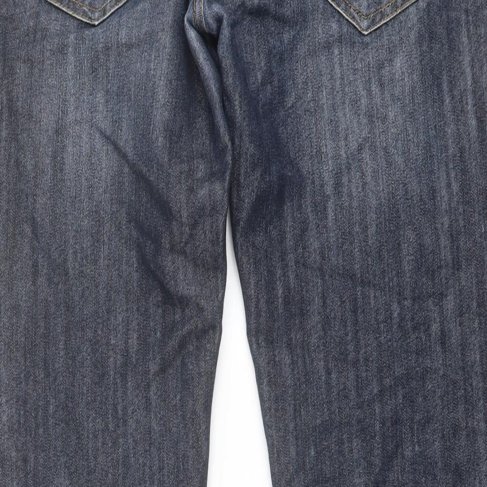 Denim & Co. Mens Blue Cotton Straight Jeans Size 32 in L30 in Regular Button