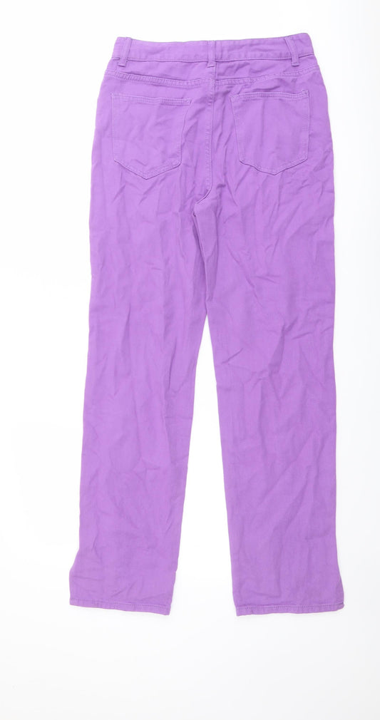 I SAW IT FIRST Womens Purple Cotton Straight Jeans Size 10 L30 in Regular Button