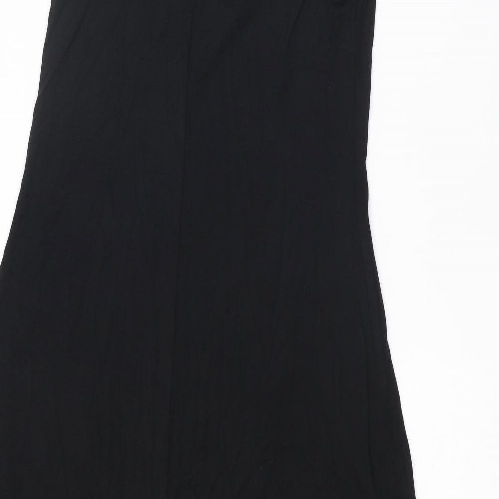 PRETTYLITTLETHING Womens Black Viscose Tank Dress Size 4 V-Neck Pullover