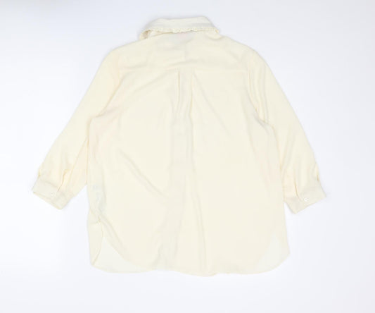 Womens UK Size 10 Dorothy Perkins Ivory Basic Button-Up