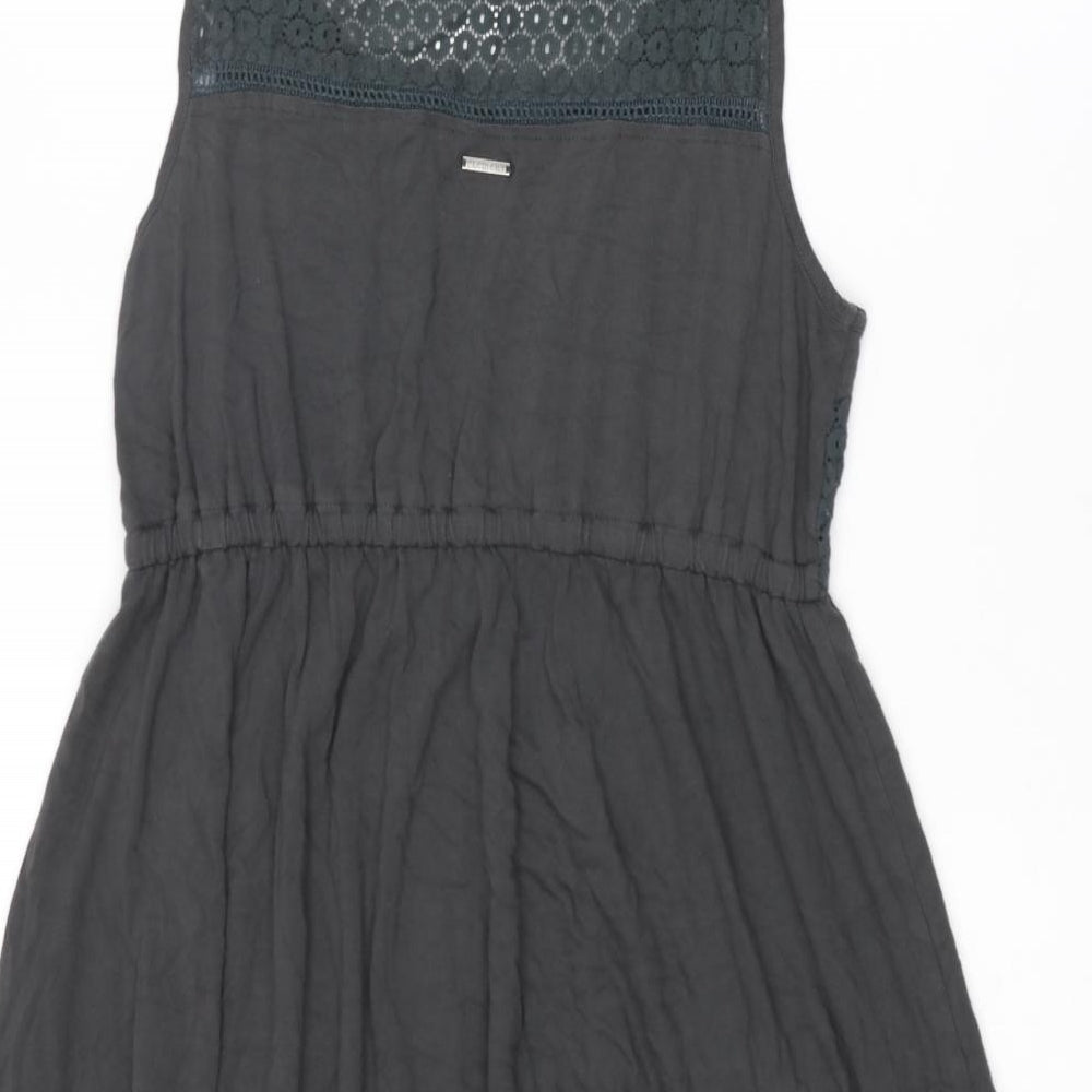 Element Womens Grey Viscose Tank Dress Size L Scoop Neck Pullover