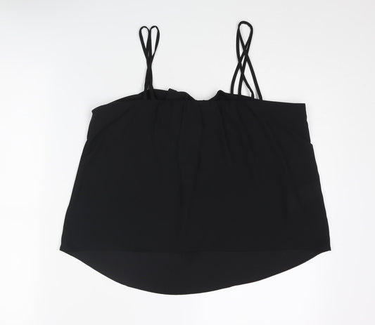 Womens UK Size M Mango Black Camisole Tank