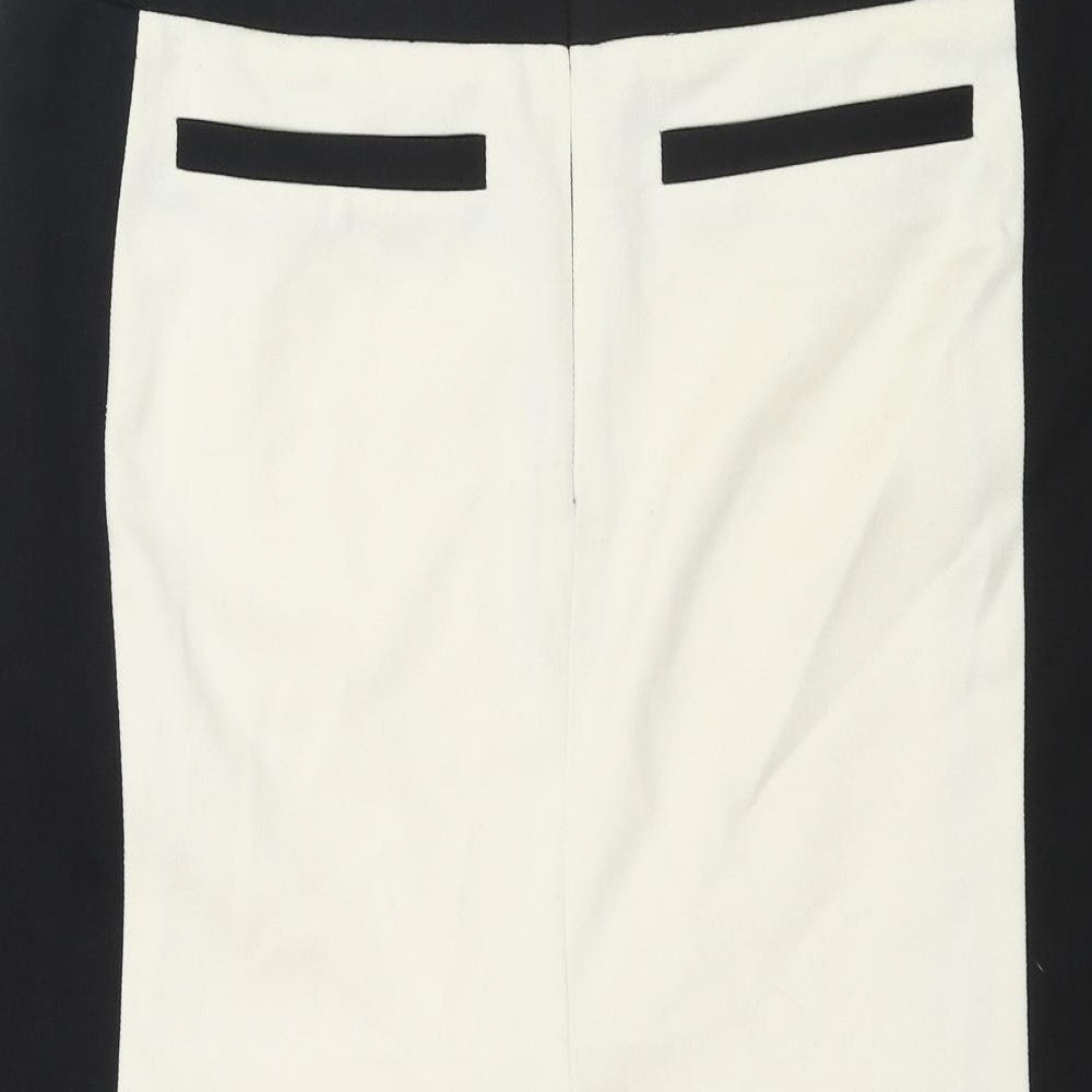 NEXT Womens Ivory Polyester Straight & Pencil Skirt Size 10 Zip - Colourblock