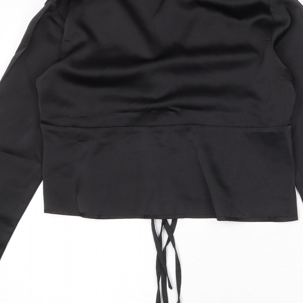 Womens UK Size 8 Missguided Black Basic Blouse