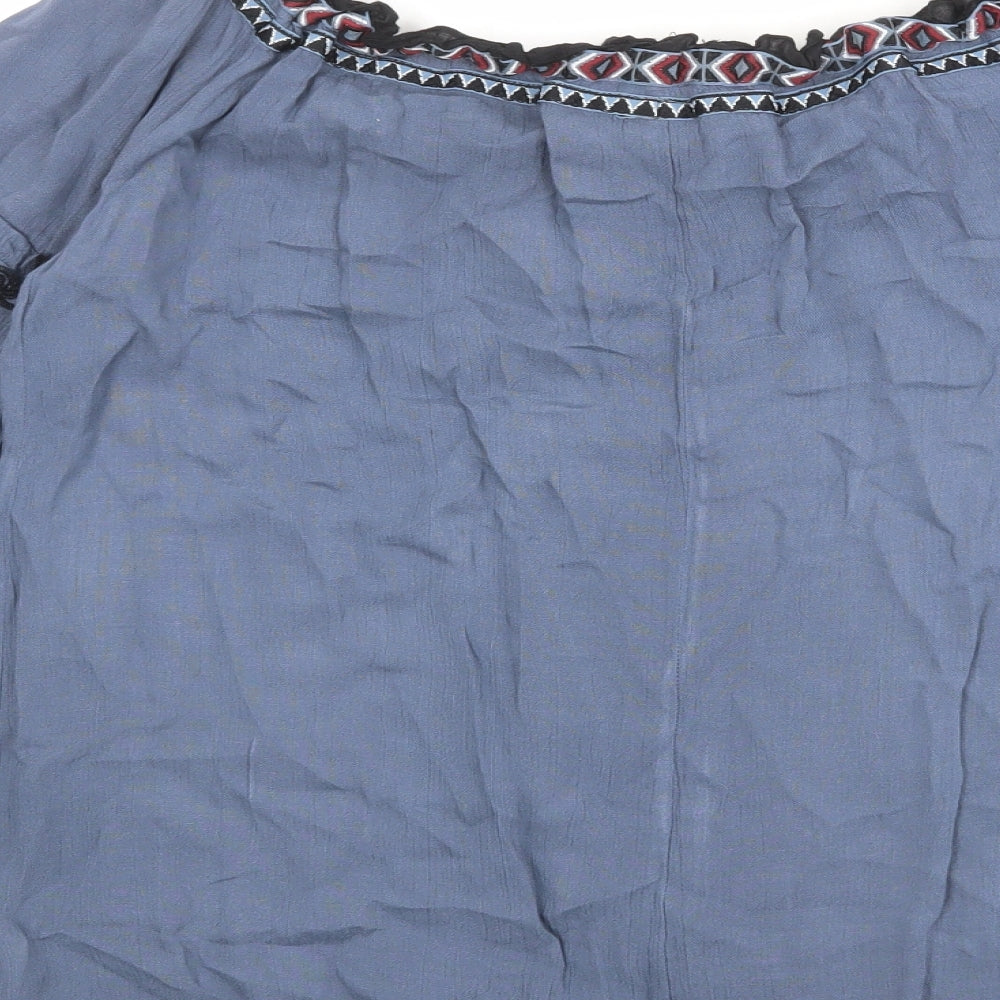 Womens UK Size 8 River Island Blue Basic Blouse