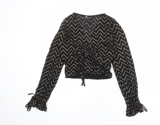 Womens UK Size 8 New Look Black Basic Blouse