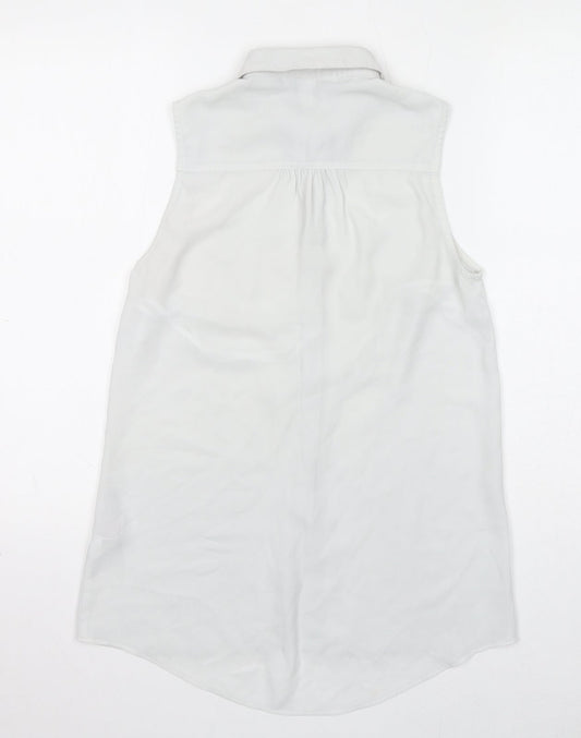 Womens UK Size 8 New Look White Basic Button-Up