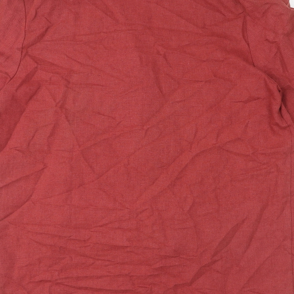 St Michael Womens Red Linen Jacket Blazer Size 12