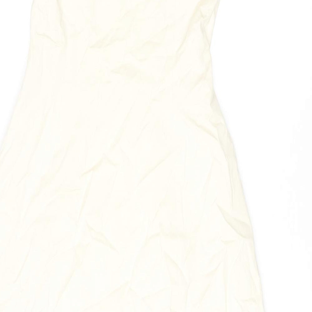 Coast Womens Multicoloured Floral Cotton A-Line Size 8 Square Neck Zip - Strapless