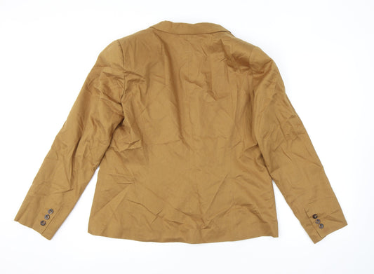 Dorothy Perkins Womens Brown 100% Cotton Jacket Blazer Size 16