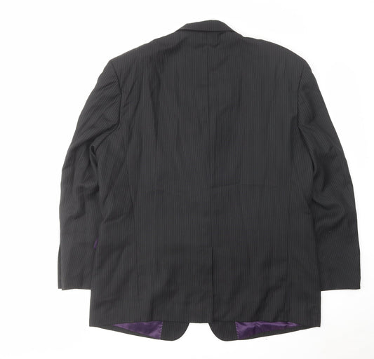 Mens UK Size 46 Pierre Remon Regular Black Suit Jacket