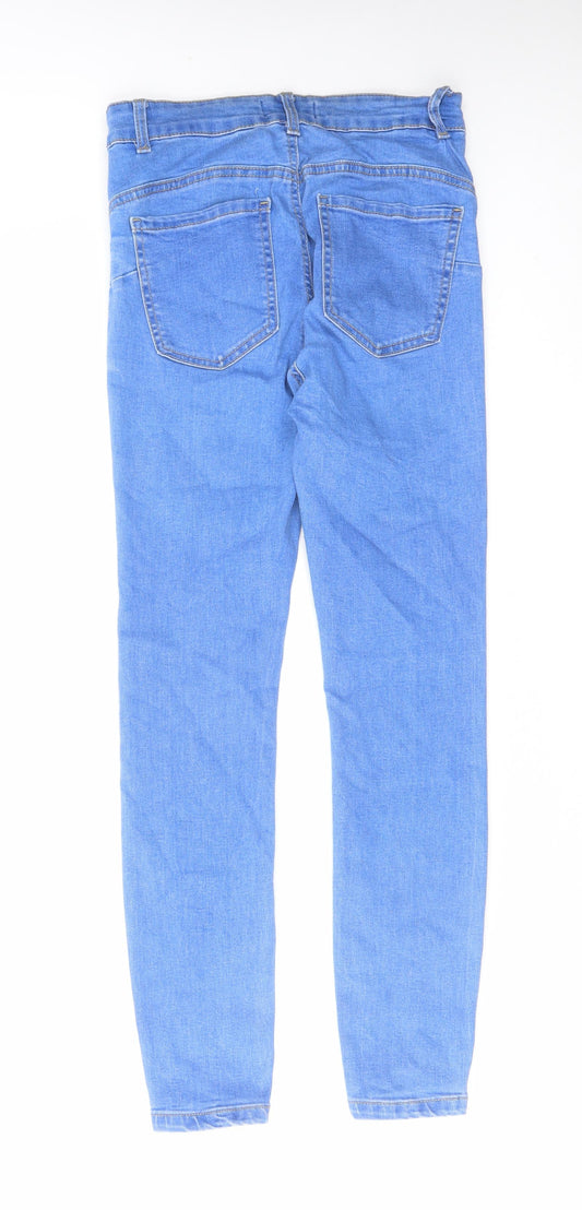 Denim & Co. Womens Blue Cotton Skinny Jeans Size 8 L27 in Regular Zip