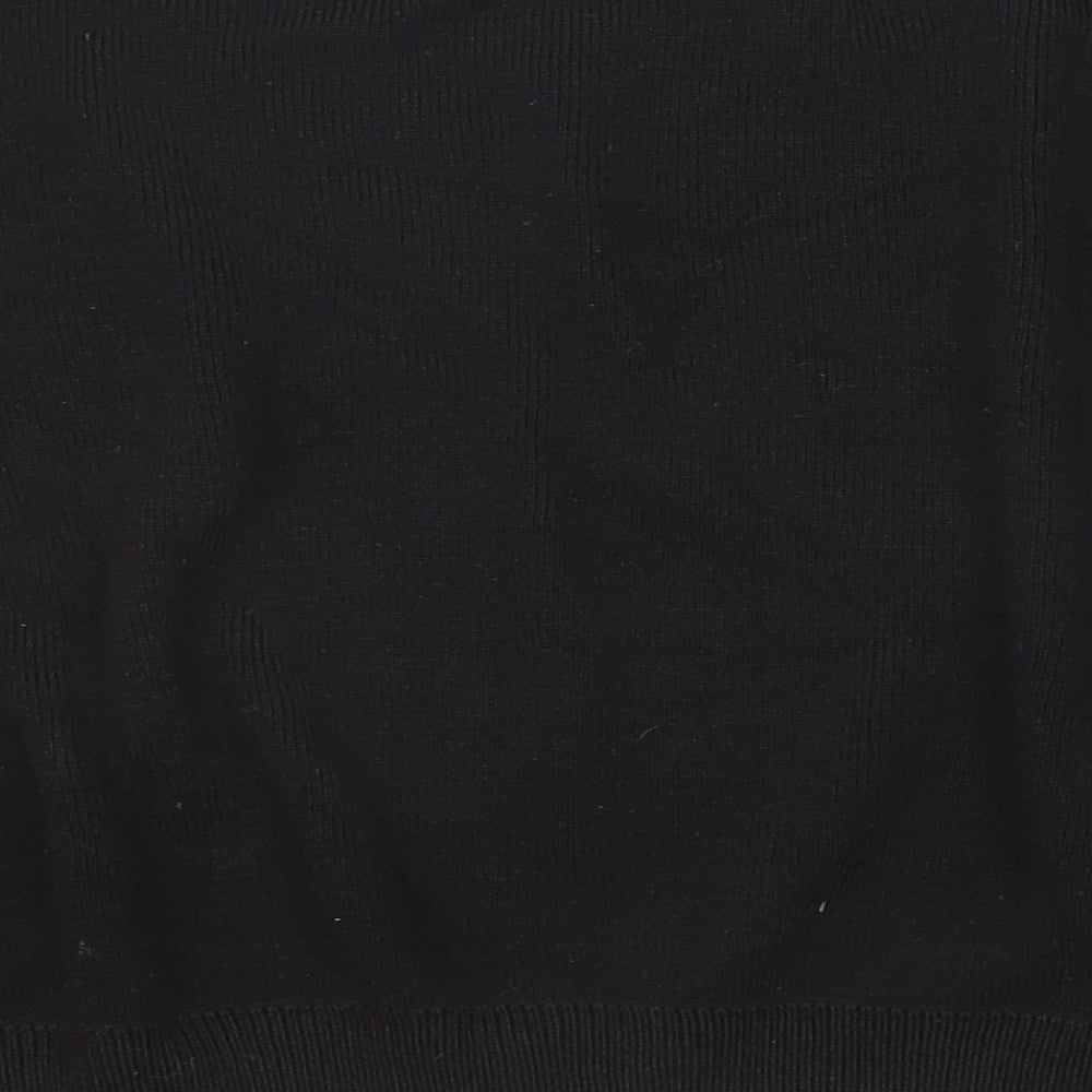 Boohoo Womens Black Round Neck Acrylic Pullover Jumper Size XL